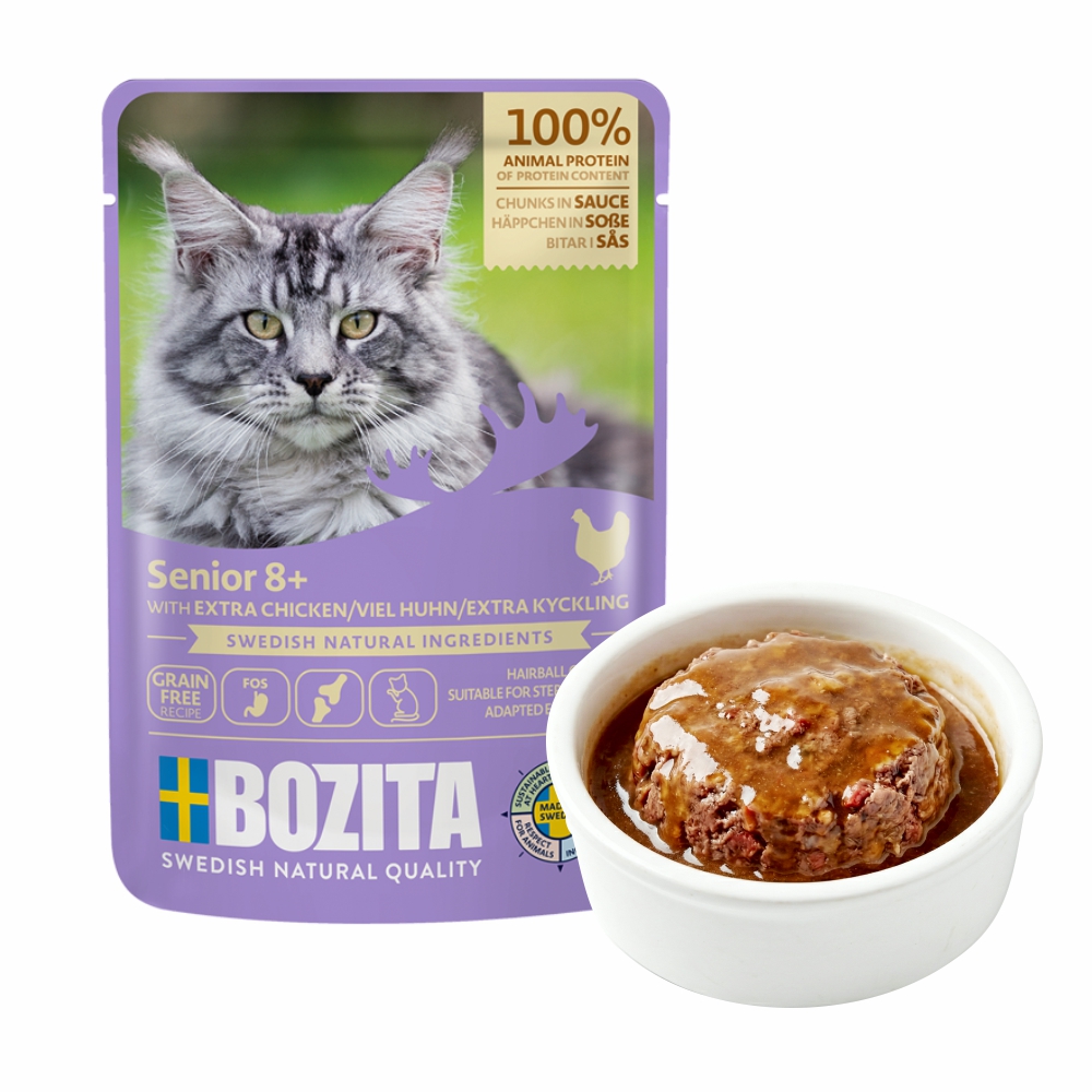 Karma dla kota BOZITA senior 8+ z wołowiną w sosie 85g